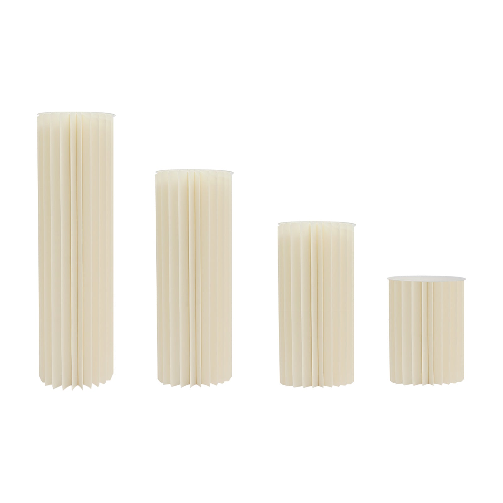 Mesa de papel efeito Sanfona 4pc - Marfim