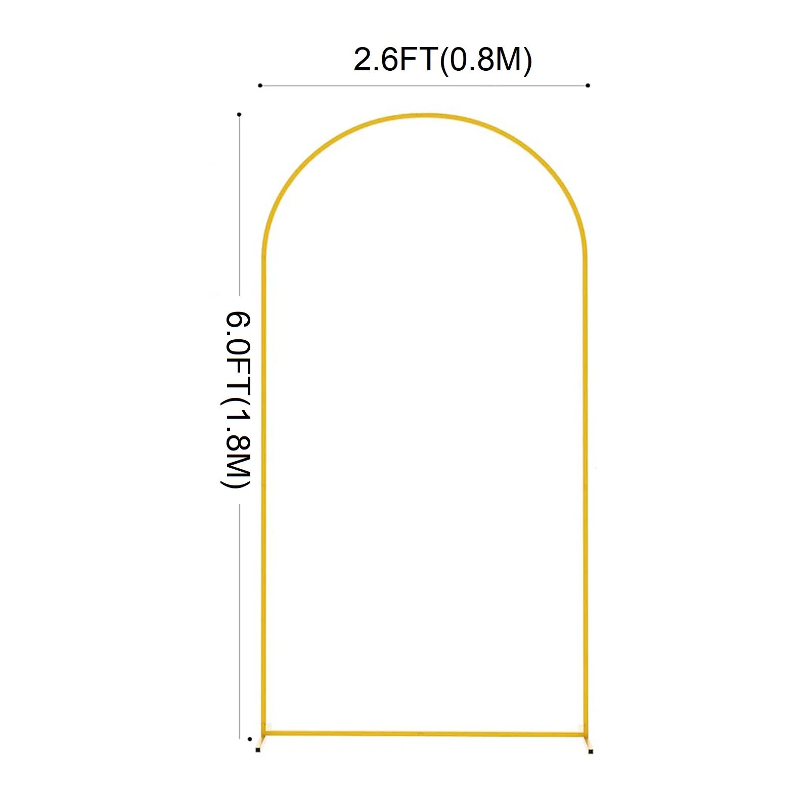Gold Wedding Arch Backdrop Frame for Party Reusable Balloon Stand for Bridal Shower Birthday Ceremony Garden Decor 6/6.6/7.2FT