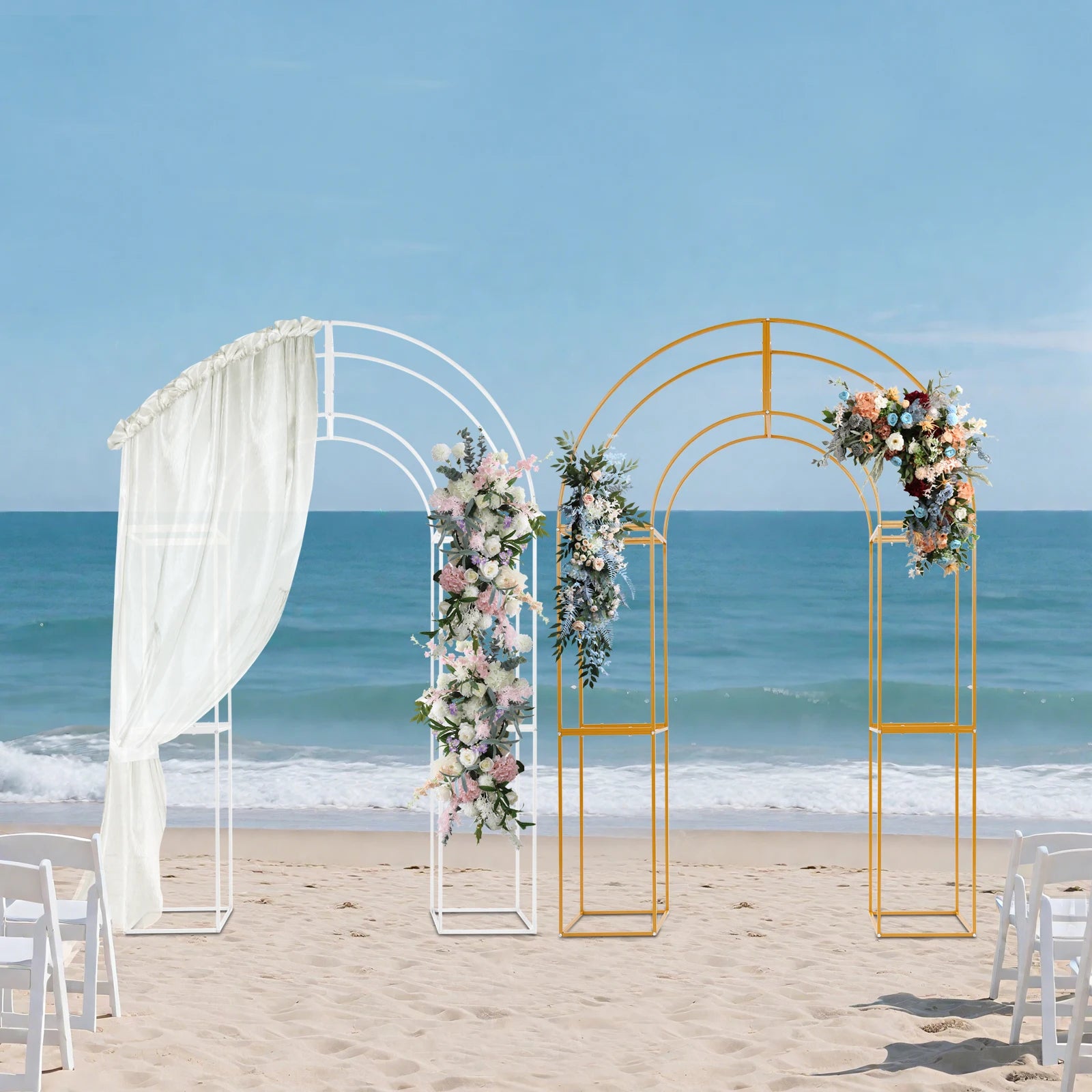 Three-dimensional Arch Wedding Stand, 1.5*2.3m Backdrop Flowers Frame, Free Standing Wedding Party Arch For Weddings, Parties