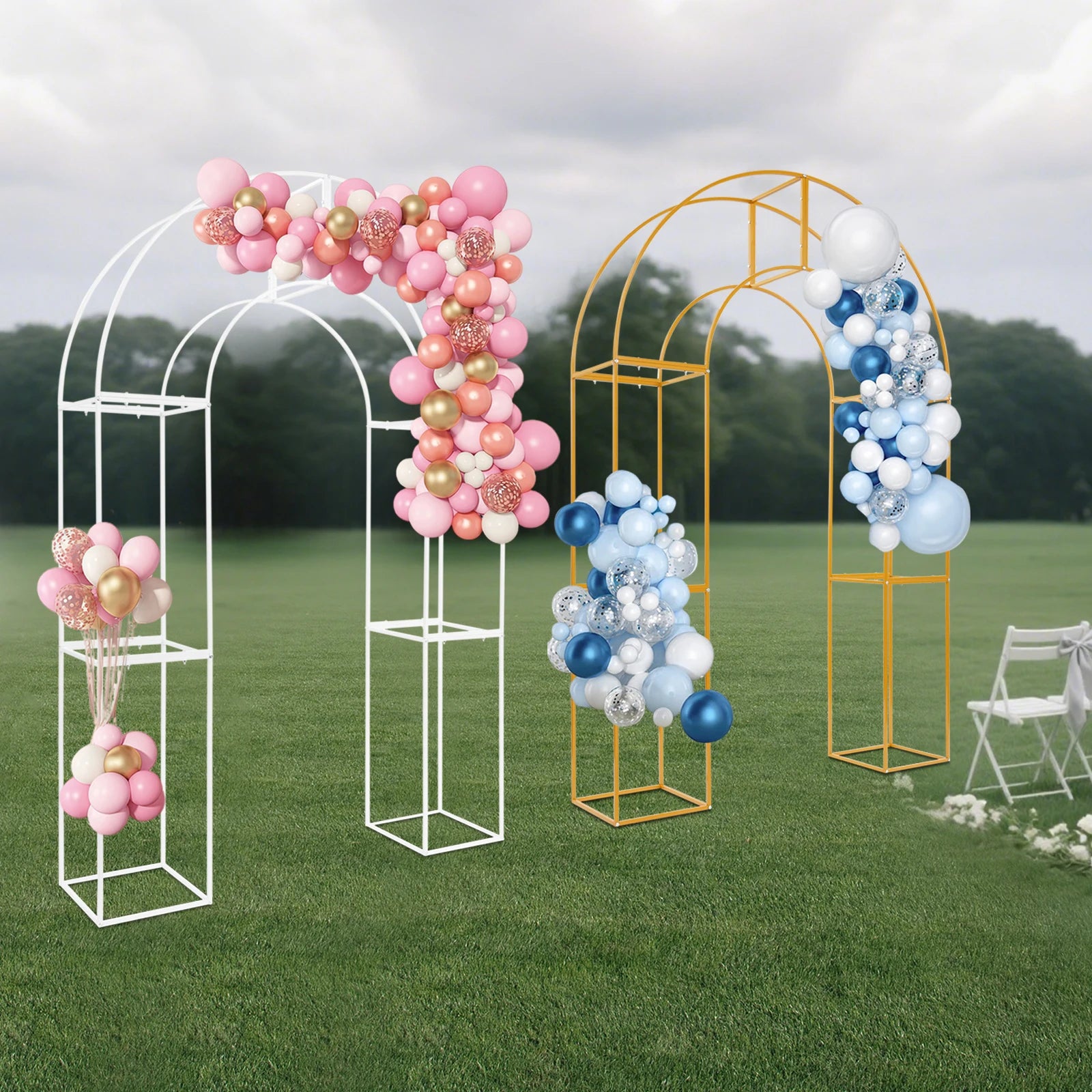 Three-dimensional Arch Wedding Stand, 1.5*2.3m Backdrop Flowers Frame, Free Standing Wedding Party Arch For Weddings, Parties