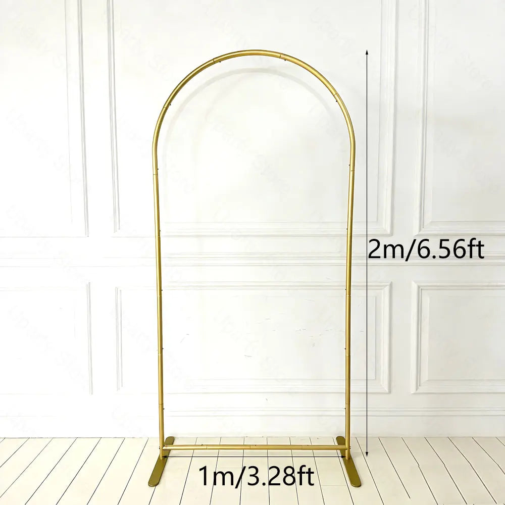5.9/7.2FT Metal Arch Stand for Wedding Stable Gold Aluminum Alloy Chiara Arch Backdrop Frame for Birthday Baby Shower Party Deco