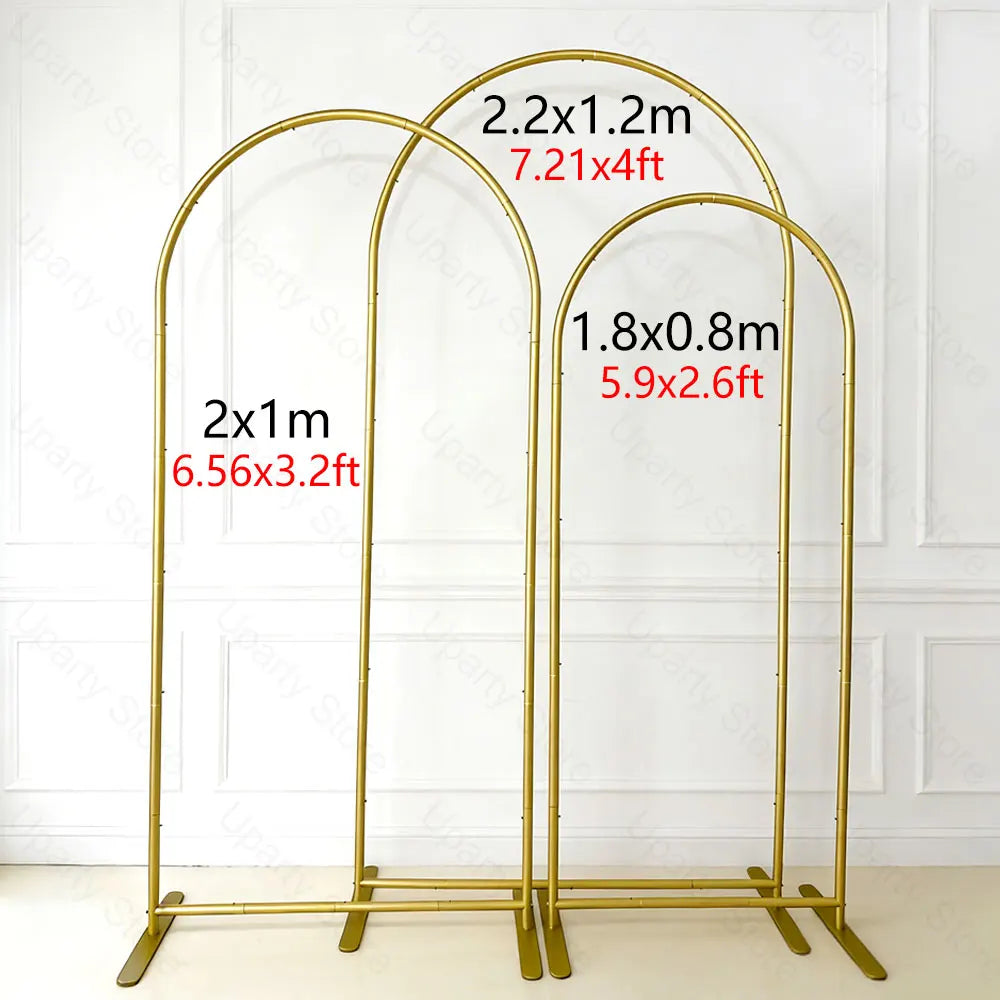 5.9/7.2FT Metal Arch Stand for Wedding Stable Gold Aluminum Alloy Chiara Arch Backdrop Frame for Birthday Baby Shower Party Deco
