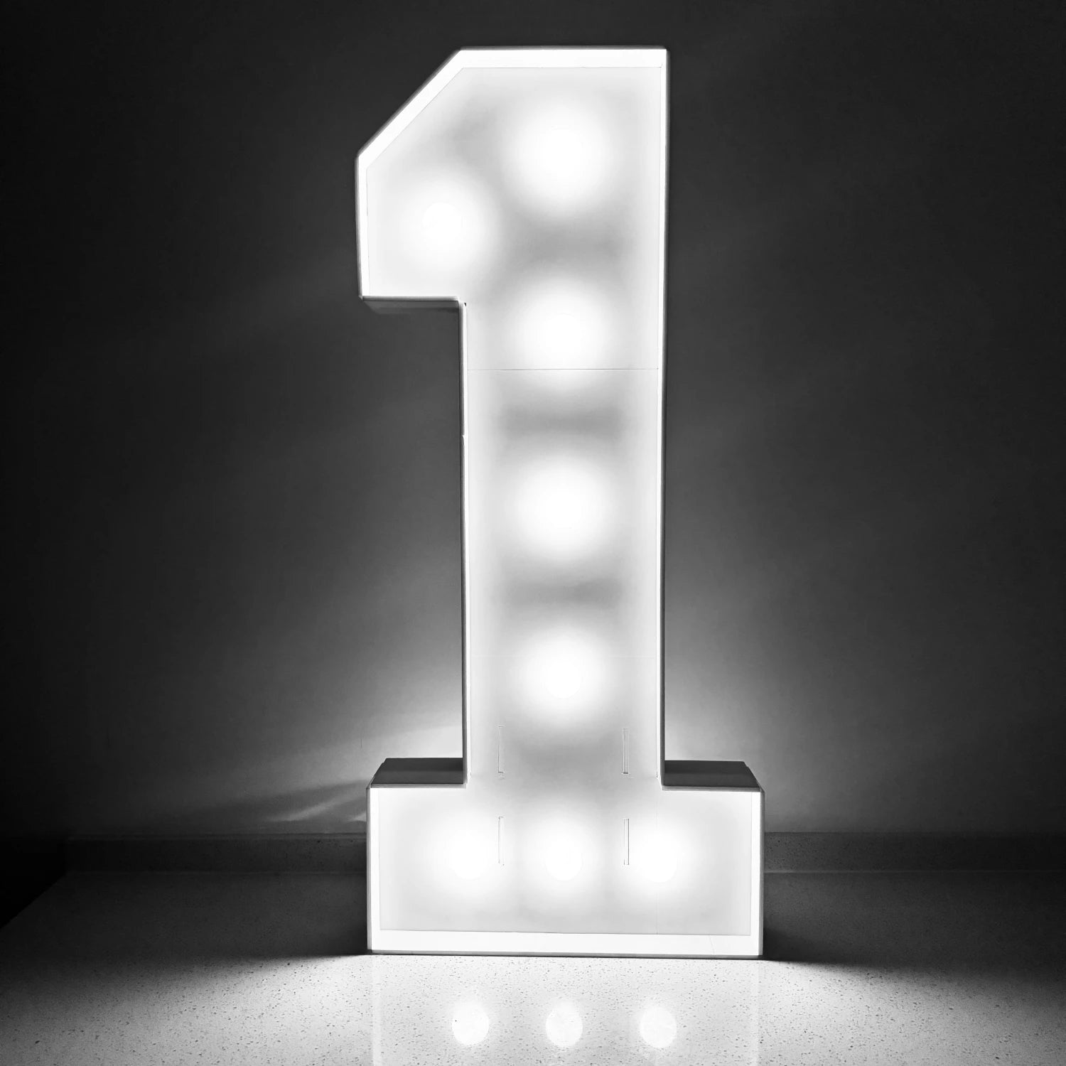 1Pc 73cm/28.7inch Light Up Digital Marquee Frame White Lights KT Board Number 0-9 Plug-in KT Board With Bracket Party Decorative