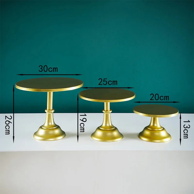 Trios de bandejas de metal para bolos 20/25/30cm