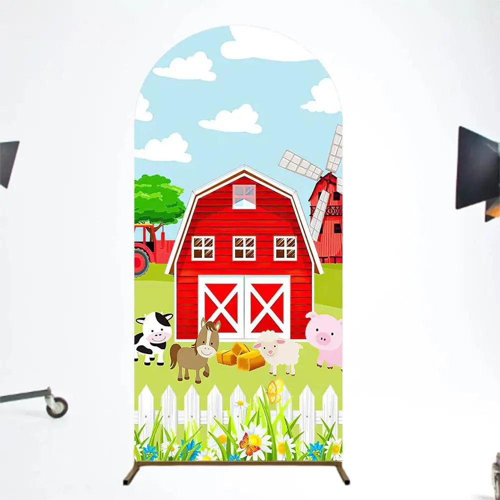 VIKAMA Party Cartoon Arch Background Party Background Elastic Fabric Baby Birthday Party Wedding Photography Props