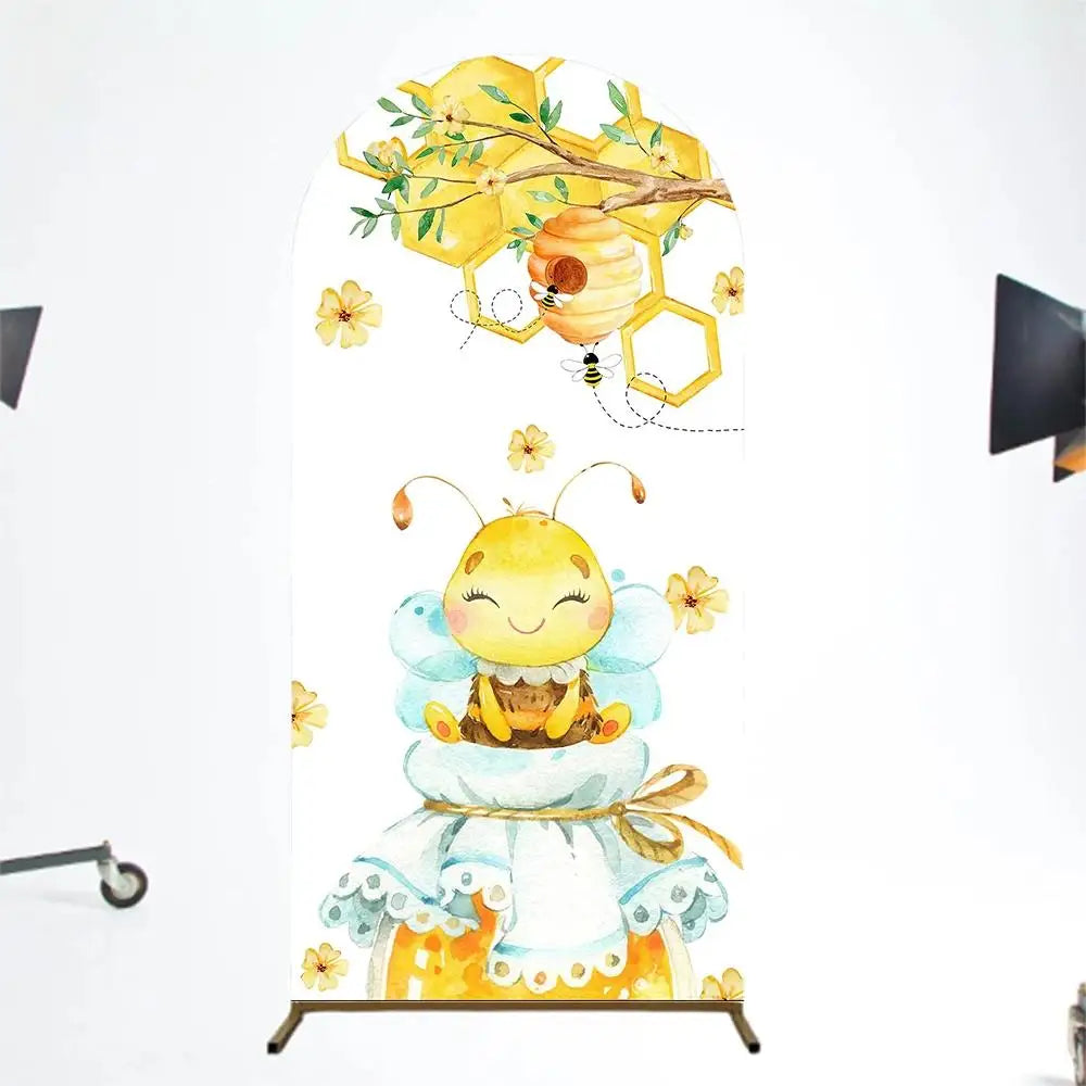VIKAMA Party Cartoon Arch Background Party Background Elastic Fabric Baby Birthday Party Wedding Photography Props