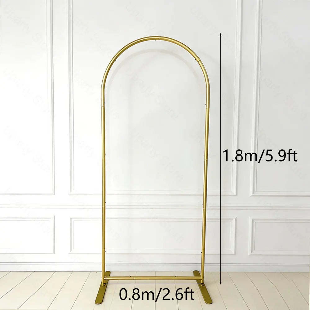 5.9/7.2FT Metal Arch Stand for Wedding Stable Gold Aluminum Alloy Chiara Arch Backdrop Frame for Birthday Baby Shower Party Deco