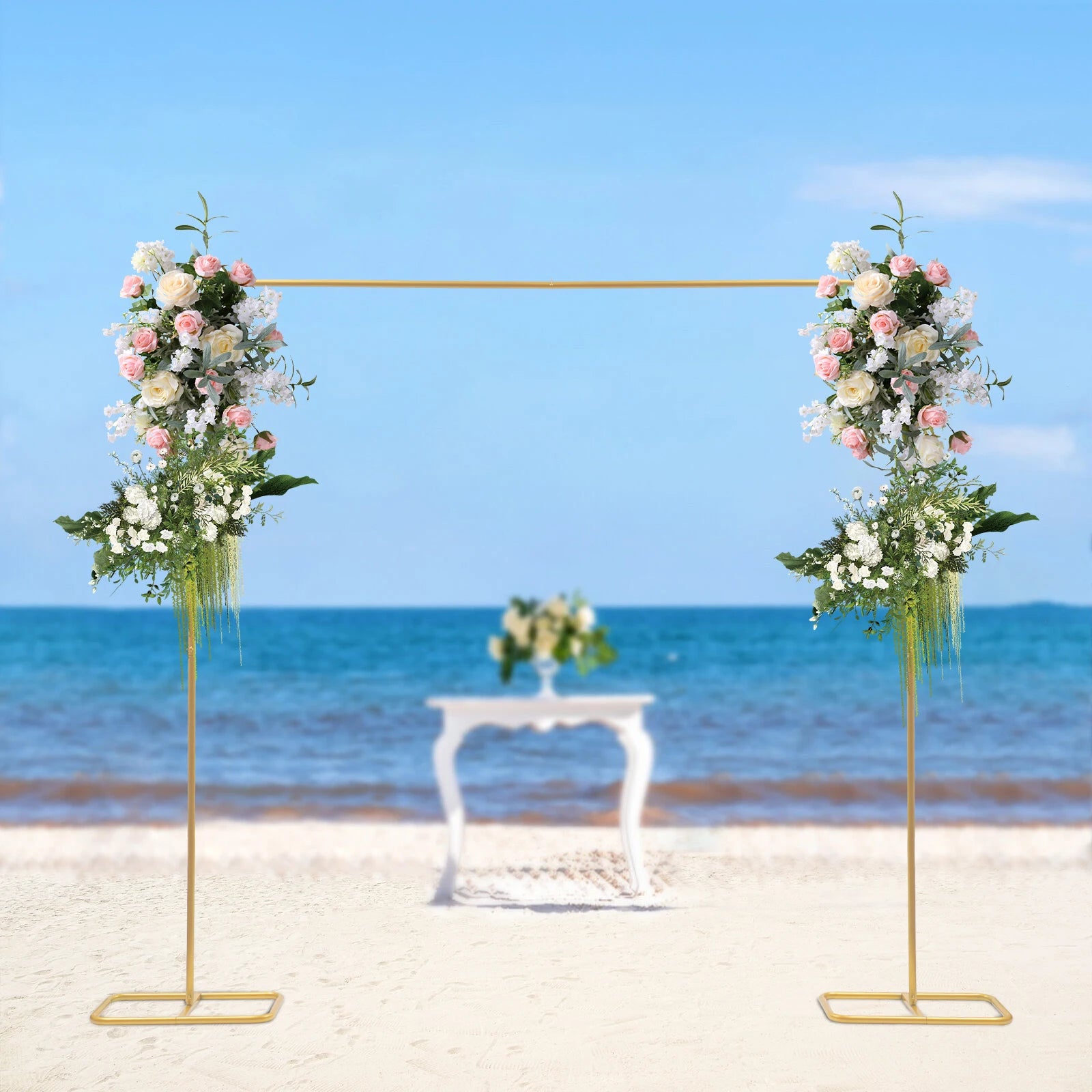 200*210cm Wedding Flower Stand, Metal Wedding Flower Stand, Backdrop Stand for Parties and Events