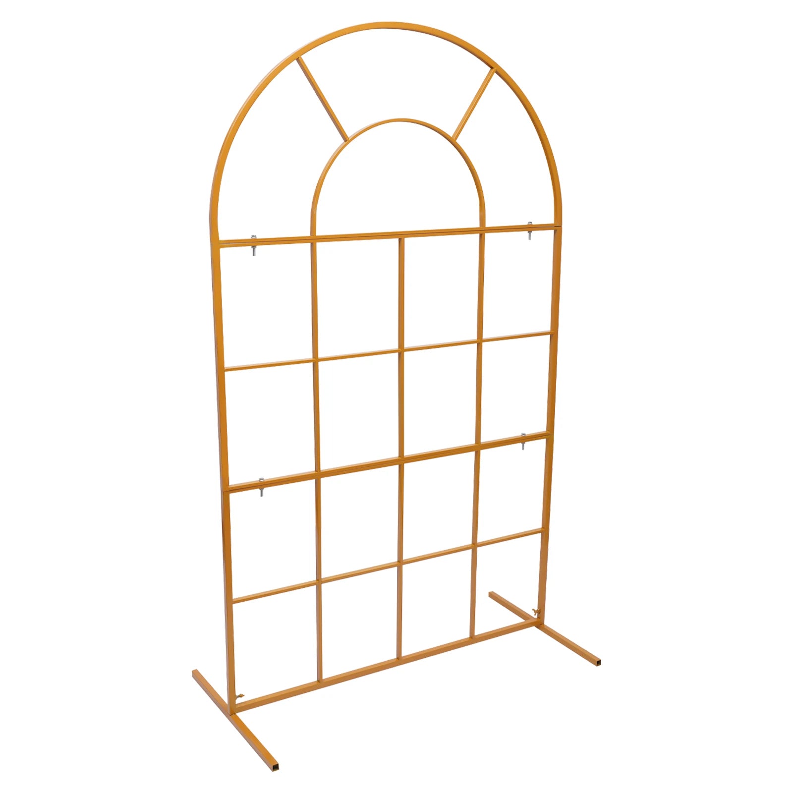 Metal Wedding Archway Backdrop Stand Galvanized Iron Free Standing Gold Durable Sturdy Easy Assemble Reusable