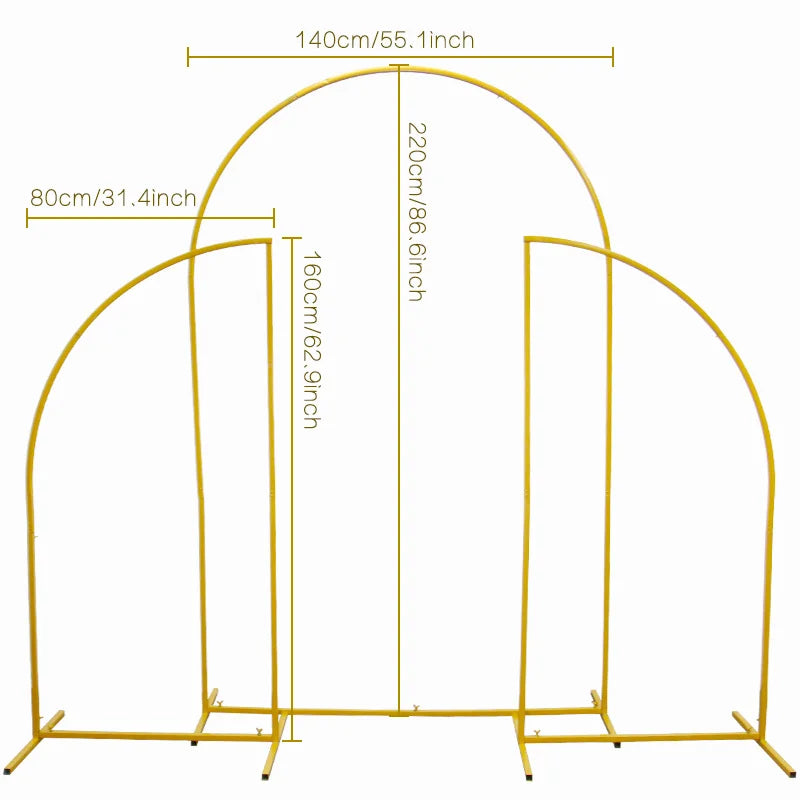 Wedding Arch Backdrop Stand Set of 3 Gold Metal Arch Backdrop Stand for Wedding Ceremony Baby Shower Birthday