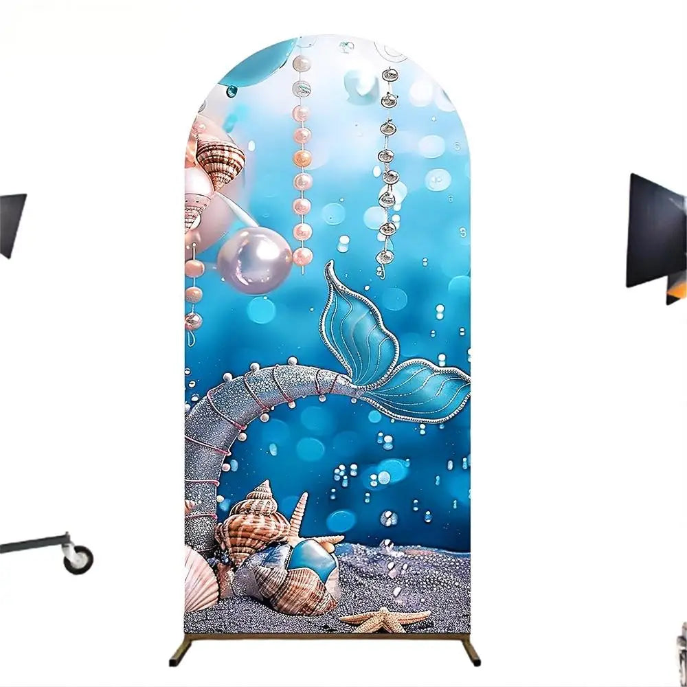 VIKAMA Party Cartoon Arch Background Party Background Elastic Fabric Baby Birthday Party Wedding Photography Props