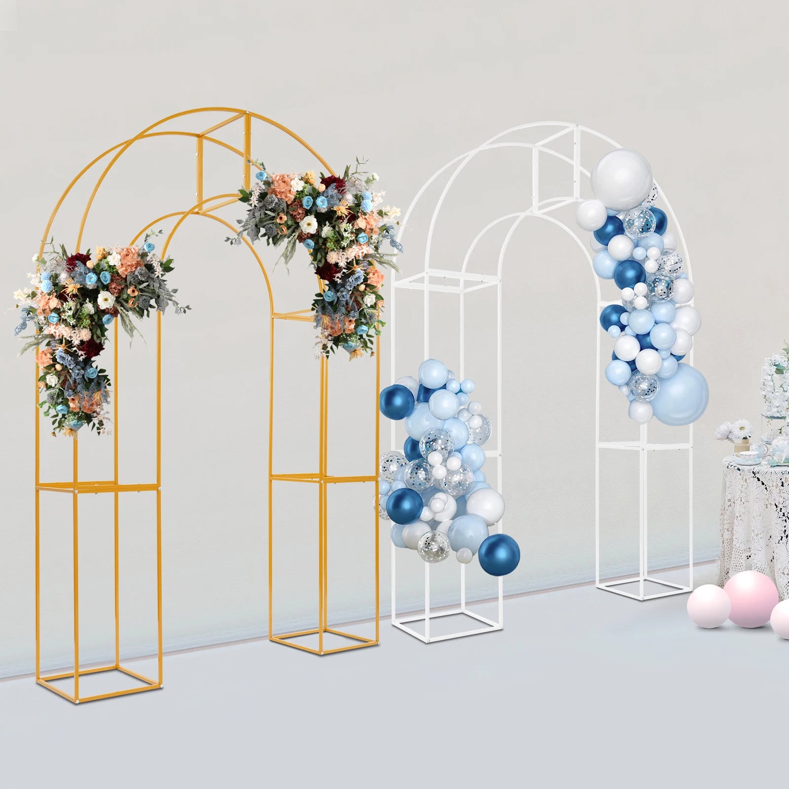 Three-dimensional Arch Wedding Stand, 1.5*2.3m Backdrop Flowers Frame, Free Standing Wedding Party Arch For Weddings, Parties