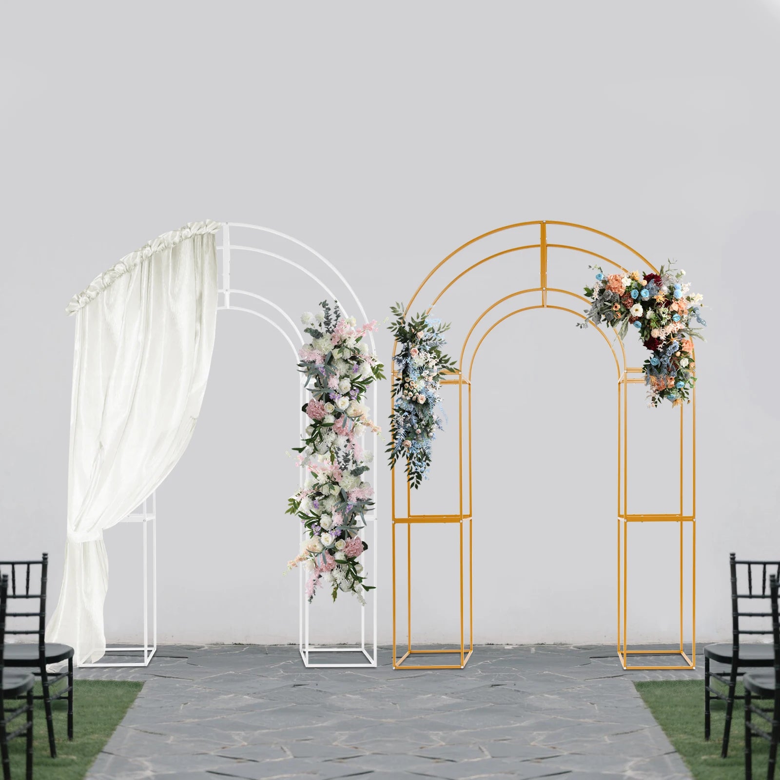 Three-dimensional Arch Wedding Stand, 1.5*2.3m Backdrop Flowers Frame, Free Standing Wedding Party Arch For Weddings, Parties