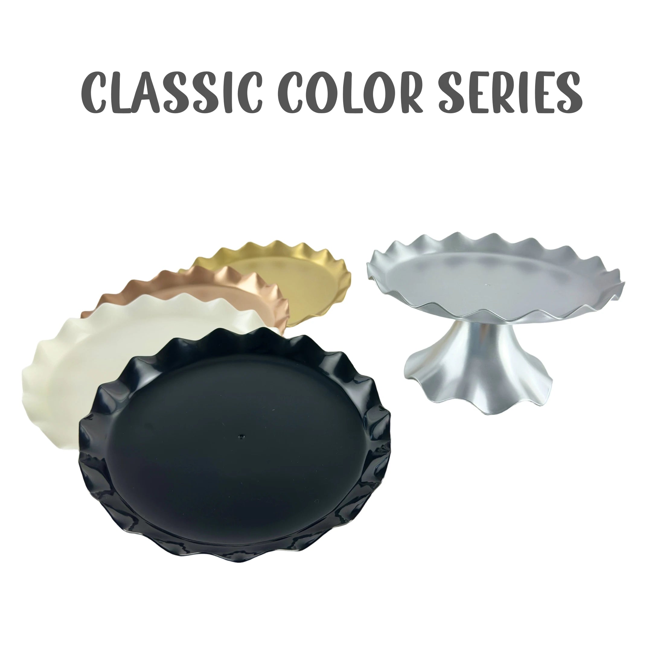 Colorful Round Cake Stand Cake Holder Dessert Stand plastic Plate For Wedding Birthday Party Decorations Cupcake Display