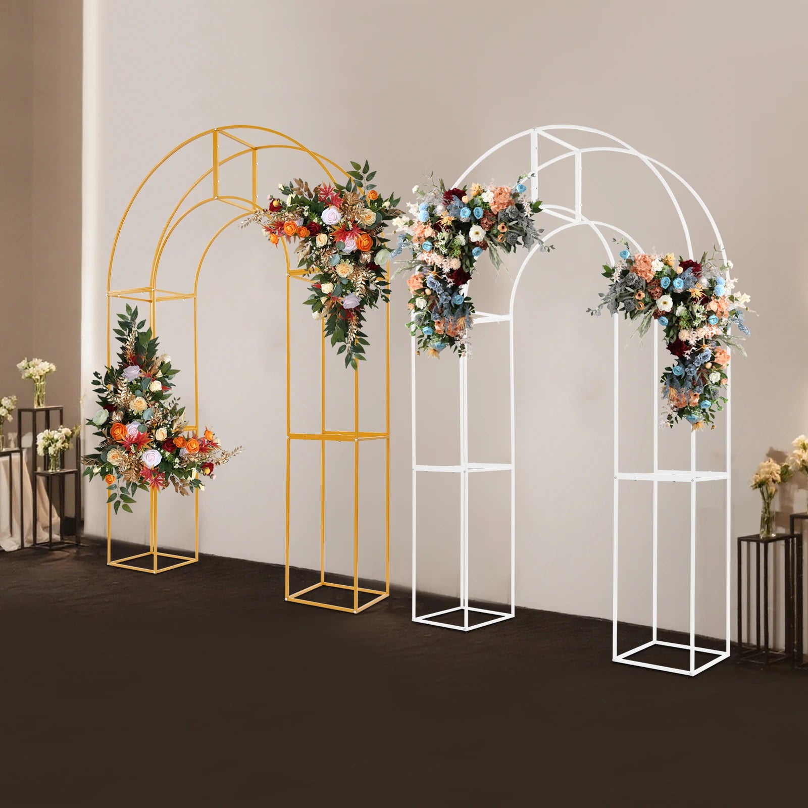 Three-dimensional Arch Wedding Stand, 1.5*2.3m Backdrop Flowers Frame, Free Standing Wedding Party Arch For Weddings, Parties