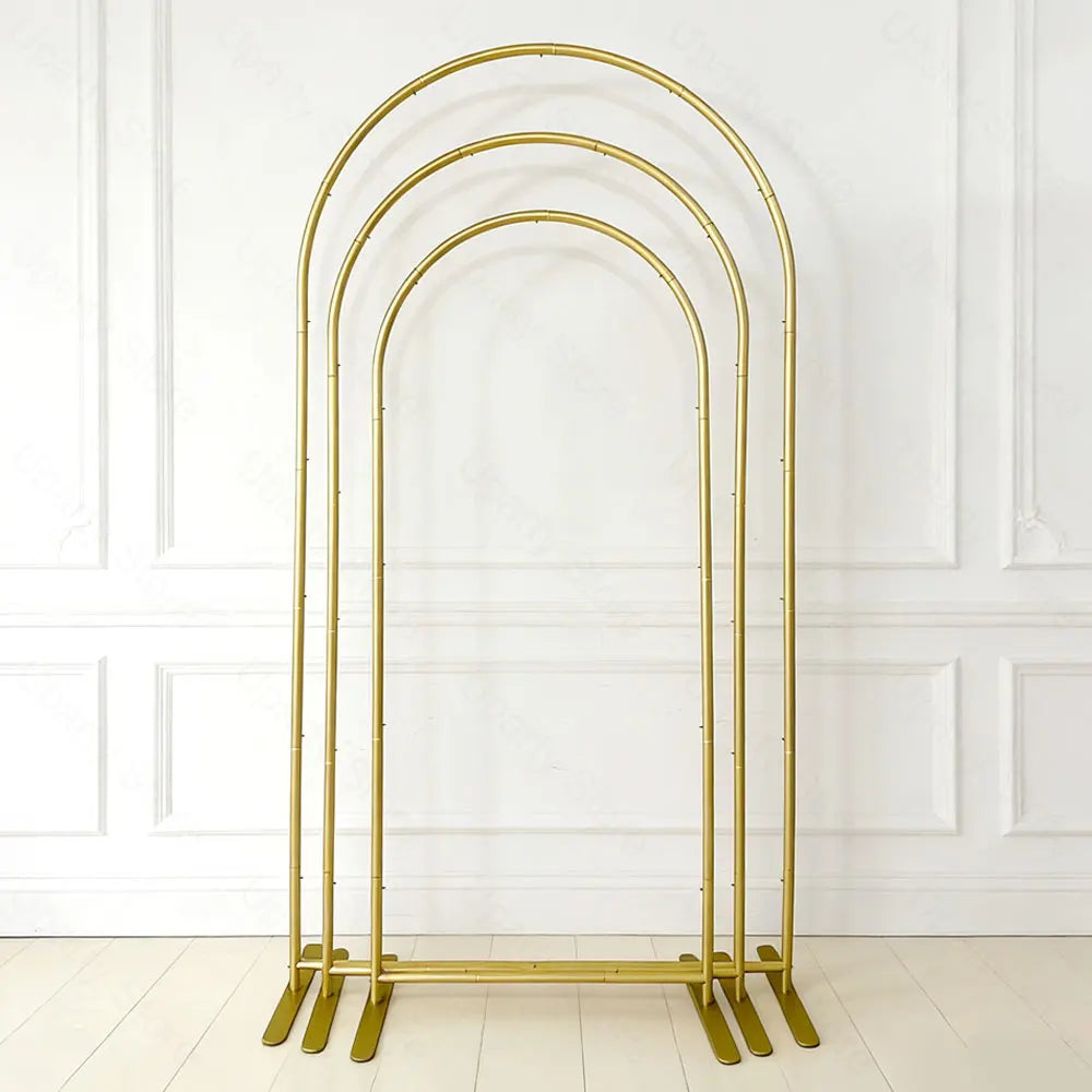 5.9/7.2FT Metal Arch Stand for Wedding Stable Gold Aluminum Alloy Chiara Arch Backdrop Frame for Birthday Baby Shower Party Deco