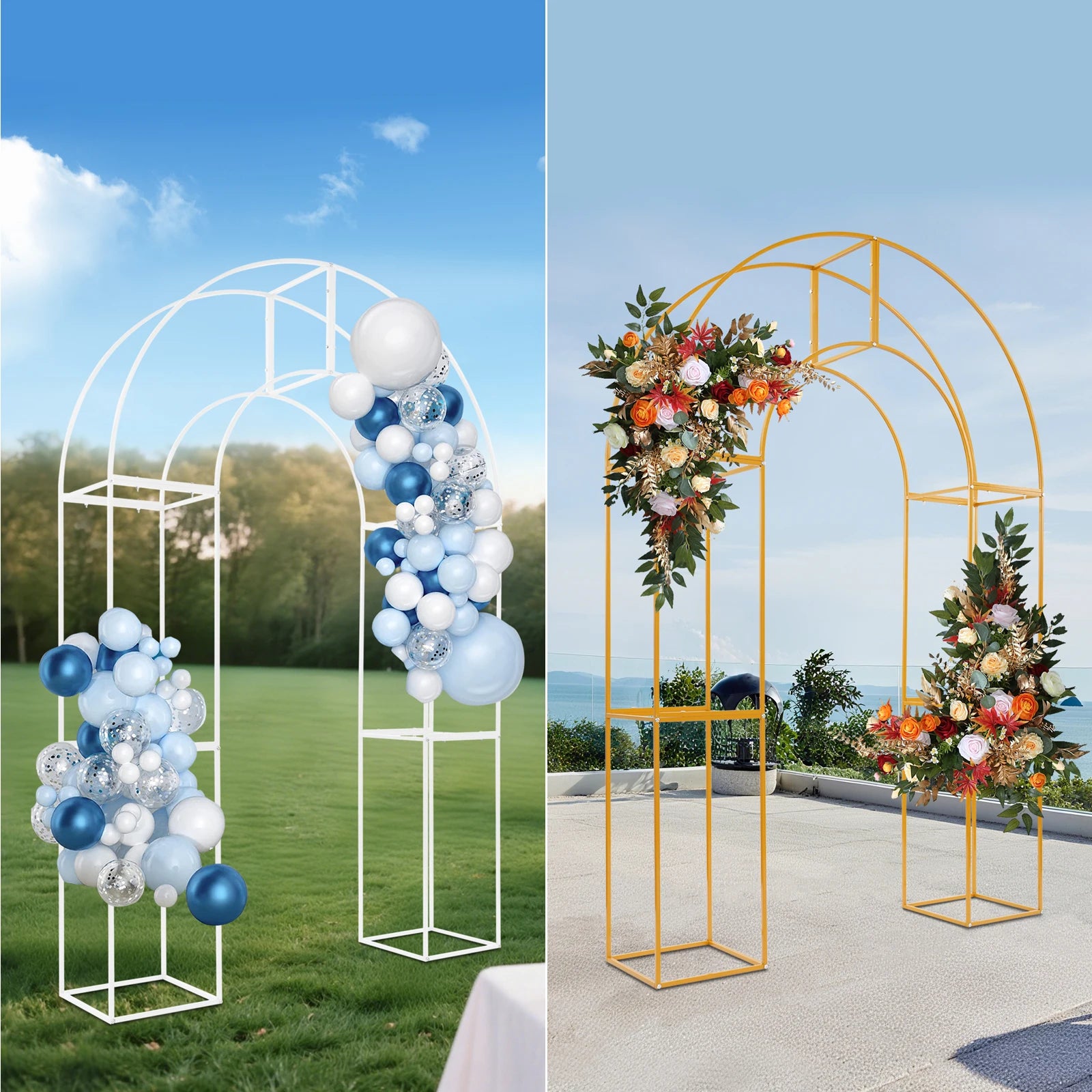 Three-dimensional Arch Wedding Stand, 1.5*2.3m Backdrop Flowers Frame, Free Standing Wedding Party Arch For Weddings, Parties
