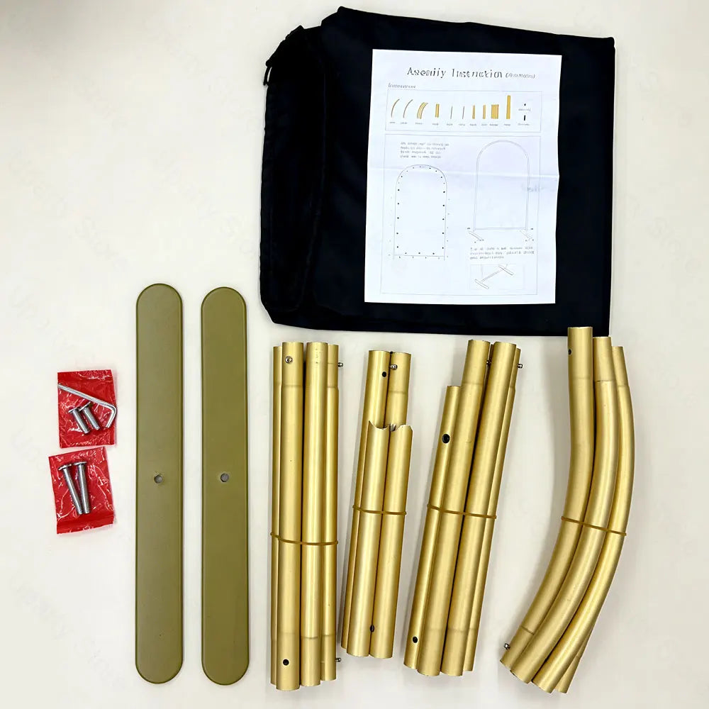 5.9/7.2FT Metal Arch Stand for Wedding Stable Gold Aluminum Alloy Chiara Arch Backdrop Frame for Birthday Baby Shower Party Deco