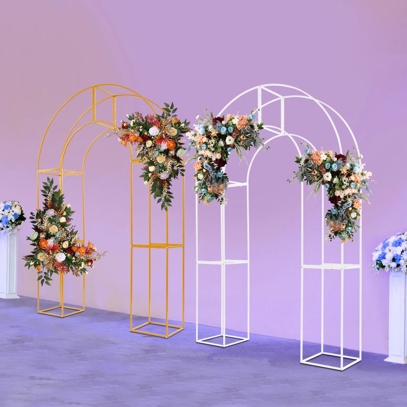 Three-dimensional Arch Wedding Stand, 1.5*2.3m Backdrop Flowers Frame, Free Standing Wedding Party Arch For Weddings, Parties