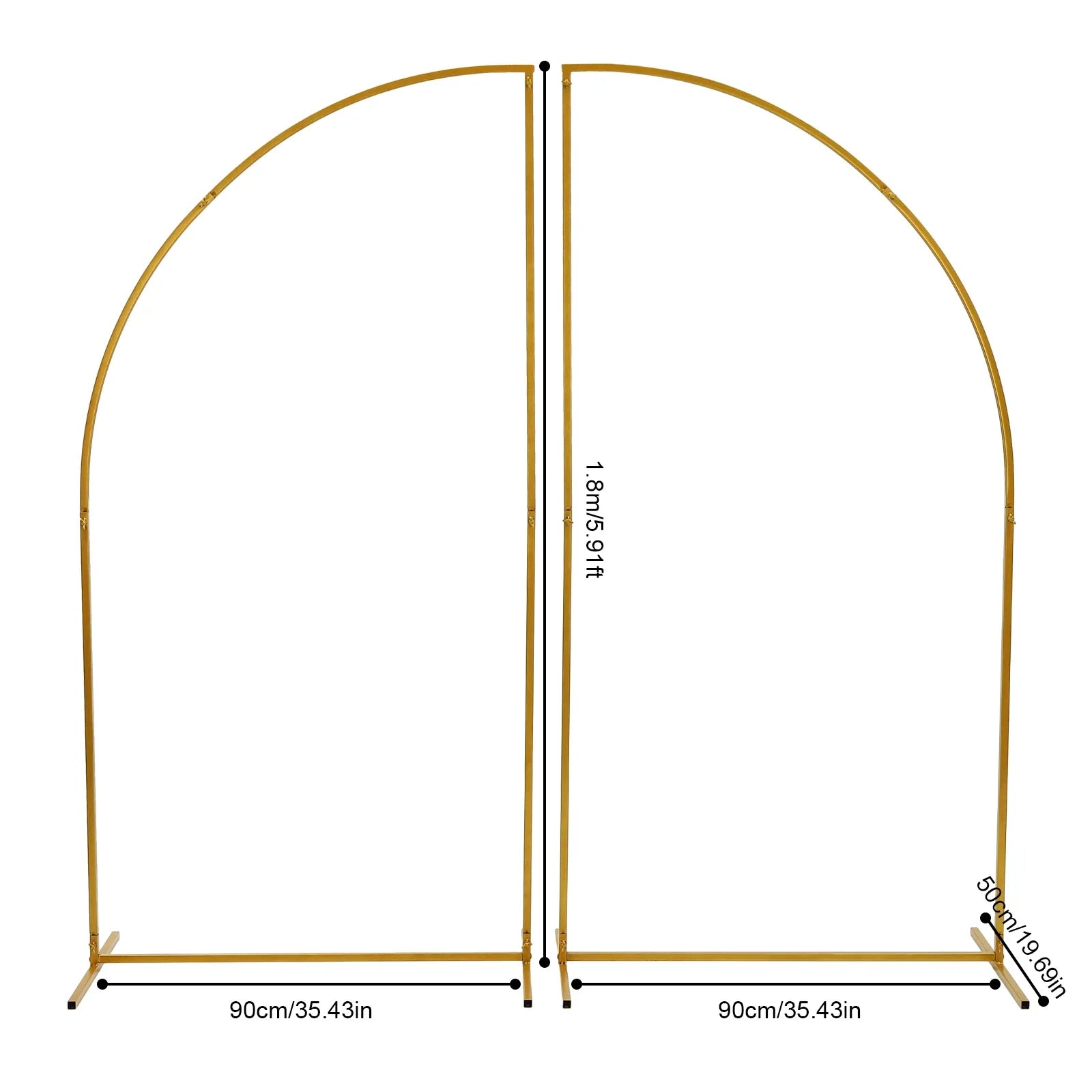 Set of 2 Wedding Arch Stand Backdrop,  Arched Frame for Wedding Ceremony Birthday Party Photo Booth Metal Arch Backdrop Stand,