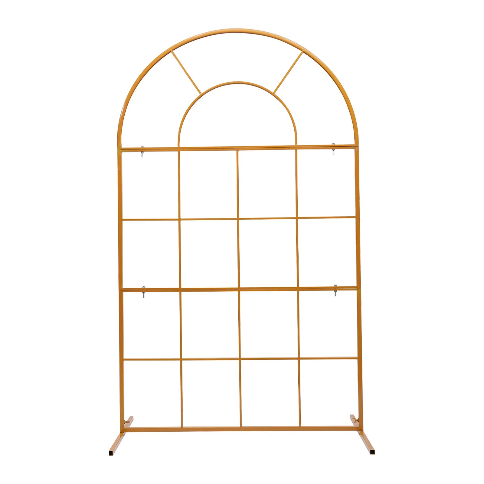 Metal Wedding Archway Backdrop Stand Galvanized Iron Free Standing Gold Durable Sturdy Easy Assemble Reusable