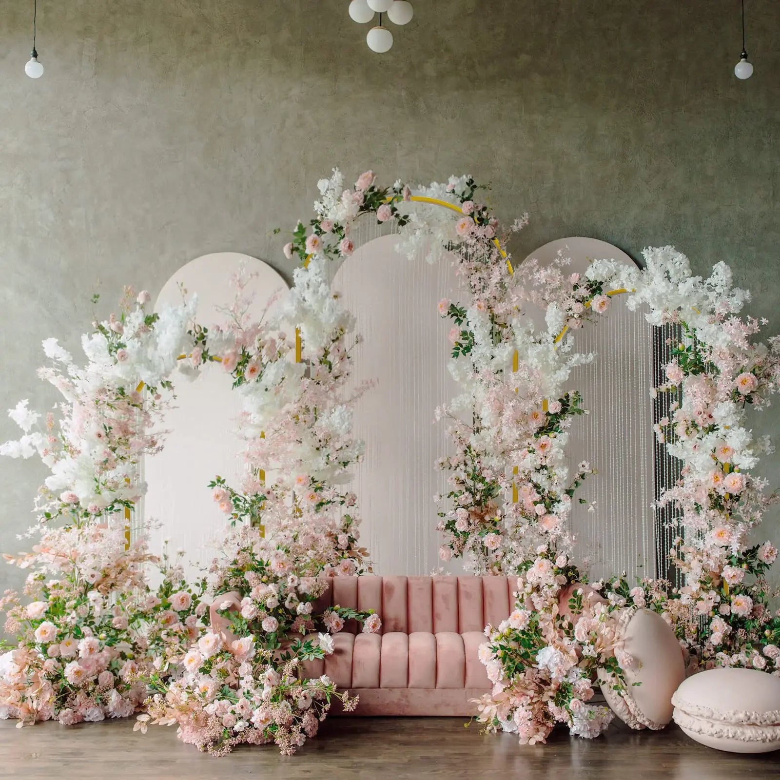 Wedding Arch Backdrop Stand Set of 3 Gold Metal Arch Backdrop Stand for Wedding Ceremony Baby Shower Birthday